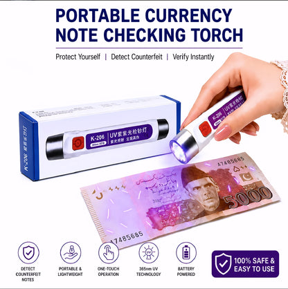 Handheld UV Money Detector | Portable Fake Note Checker Light