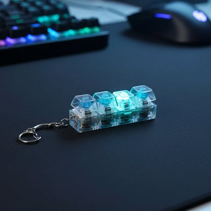 LED Keyboard Keychain Fidget Toy | Clickable Stress Relief Button