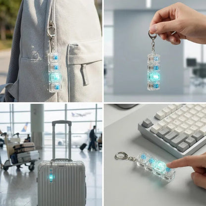 LED Keyboard Keychain Fidget Toy | Clickable Stress Relief Button