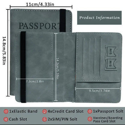 PU Leather Passport Holder | Waterproof Travel Card Wallet Organizer