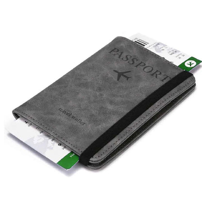 PU Leather Passport Holder | Waterproof Travel Card Wallet Organizer