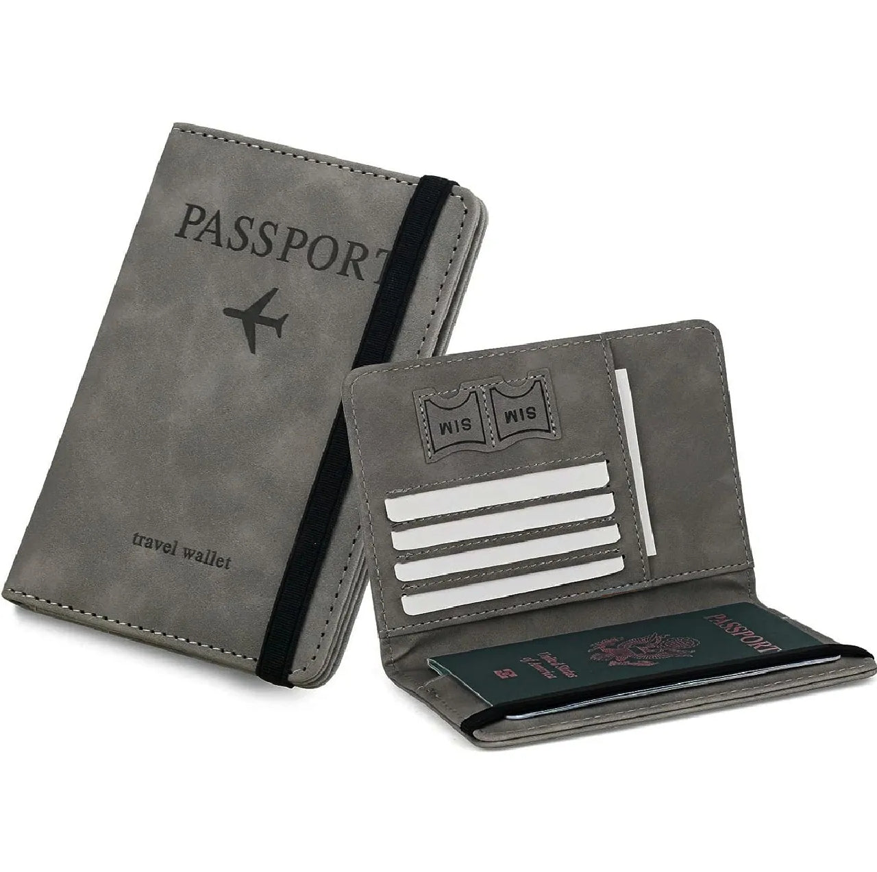 PU Leather Passport Holder | Waterproof Travel Card Wallet Organizer