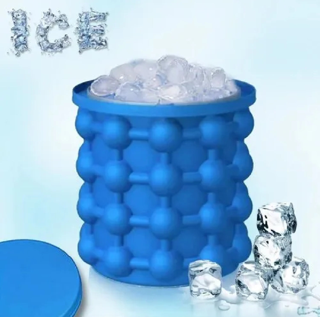Portable Silicone Ice Cube Maker | Space-Saving Ice Bucket