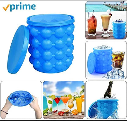 Portable Silicone Ice Cube Maker | Space-Saving Ice Bucket