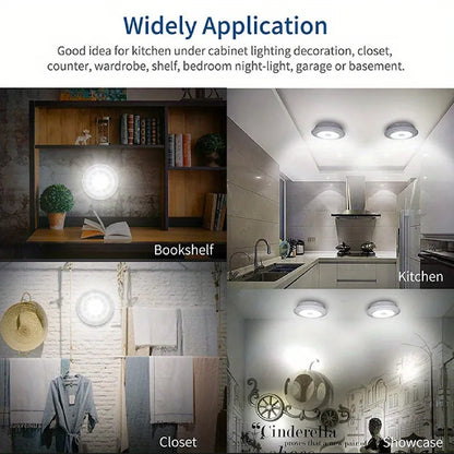 3-Pack Wireless LED Puck Lights with Remote Control