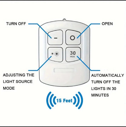 3-Pack Wireless LED Puck Lights with Remote Control