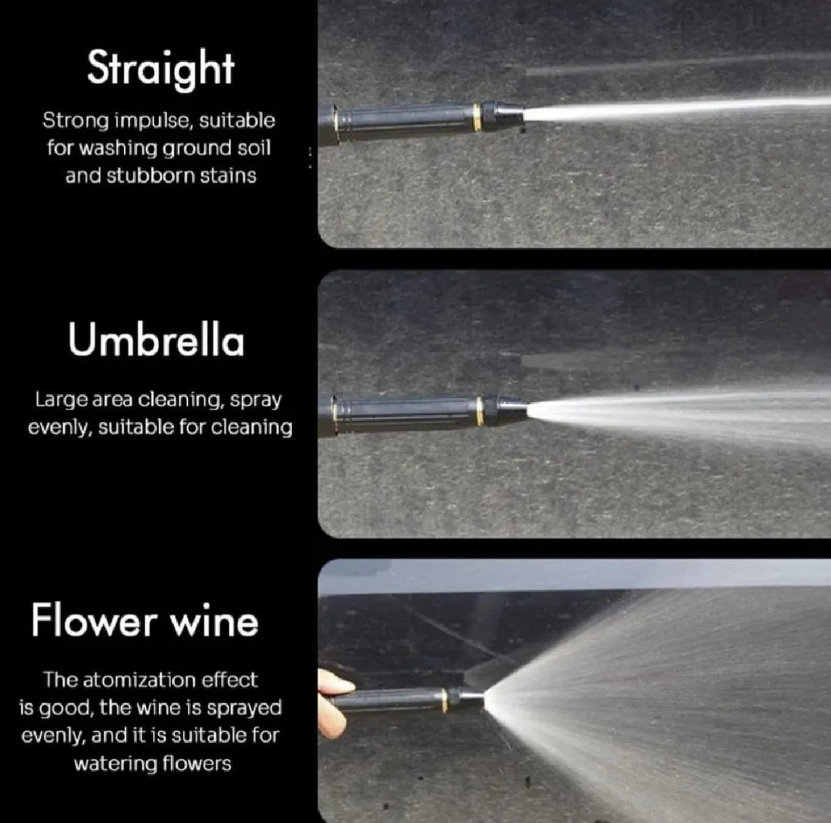 High- Pressure Water Spray Nozzle for Car Garden Lawn Wash Hose Pipe Nozzle