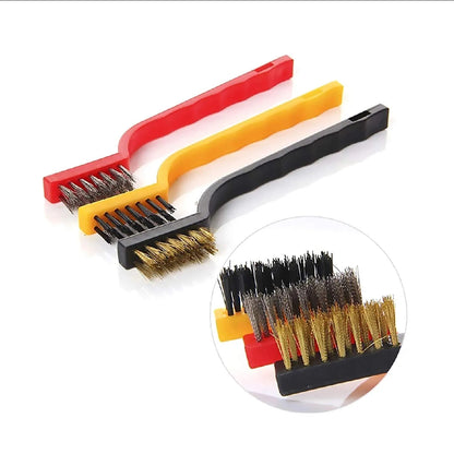 3-Pack Brass, Nylon & Stainless Steel Cleaning Brush Set