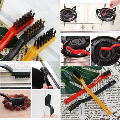 3-Pack Brass, Nylon & Stainless Steel Cleaning Brush Set