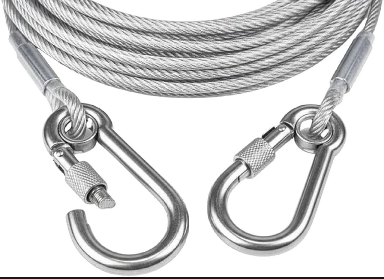 5M Steel Clothesline Wire with Hooks | Multi-Purpose Hanging Cable