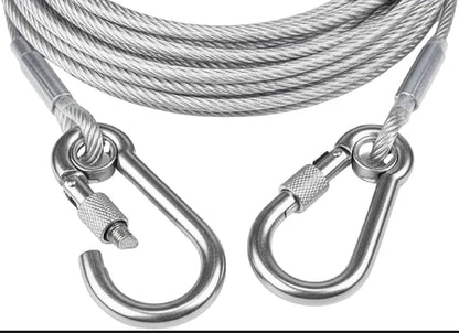 5M Steel Clothesline Wire with Hooks | Multi-Purpose Hanging Cable