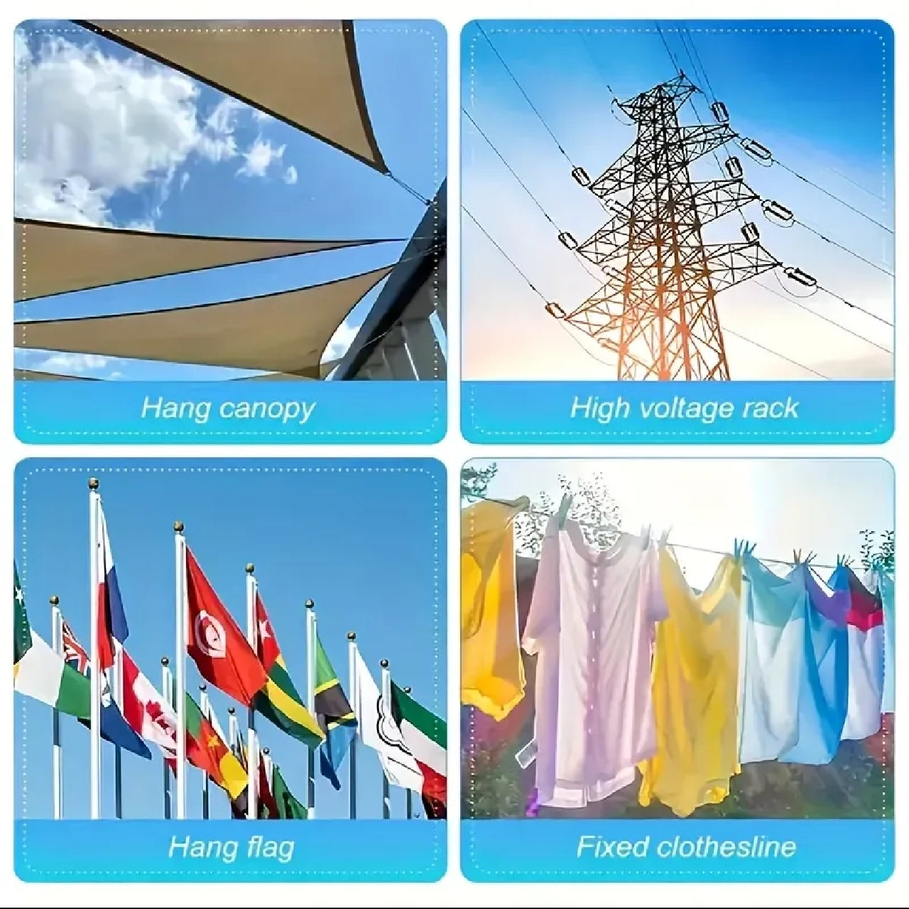 5M Steel Clothesline Wire with Hooks | Multi-Purpose Hanging Cable