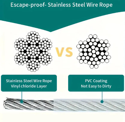 5M Steel Clothesline Wire with Hooks | Multi-Purpose Hanging Cable
