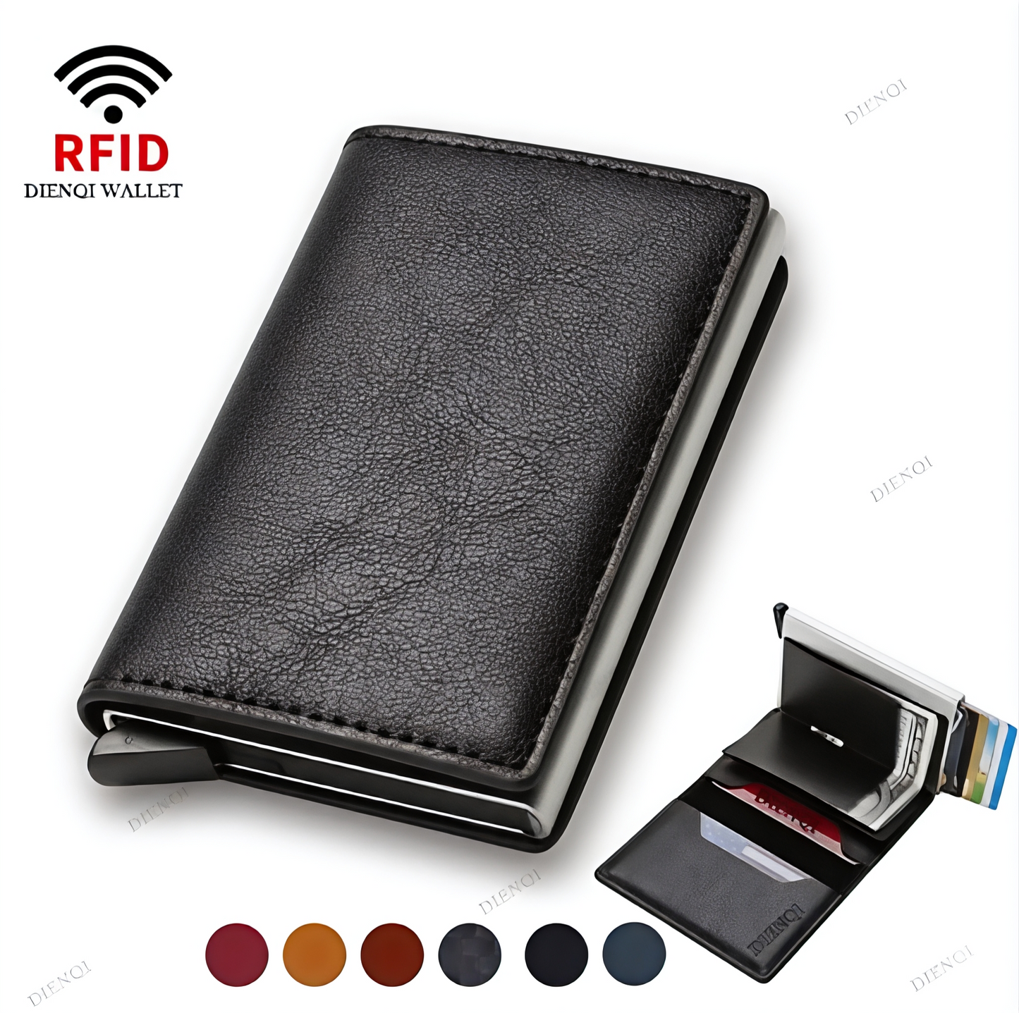 RFID Cardholder Wallet - Premium PU Leather (With Strap / Classic Slim)