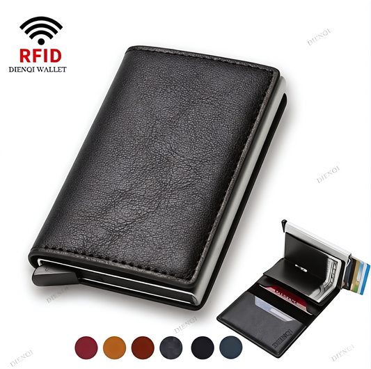 RFID Cardholder Wallet - Premium PU Leather (With Strap / Classic Slim)
