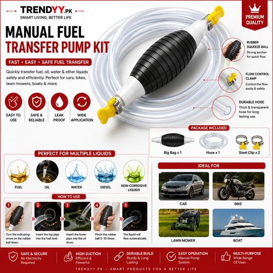 Manual Fuel Transfer Pump Kit | Hose & Steel Clip