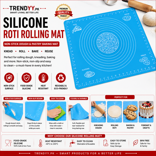 Silicone Roti Rolling Mat | Non-Stick Dough & Pastry Baking Mat